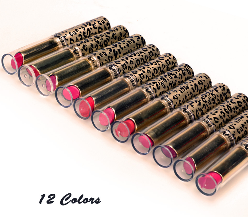 Golden Leopard Tube Lipstick Lip Balm Moisturizing 12 Color Blend Lipstick Golden Leopard Tube Lipstick Lip Balm Moisturizing 12 Color Blend Lipstick